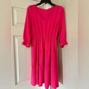 LIKE NEW Women’s Hot Pink Tiered Dress (Size M)
